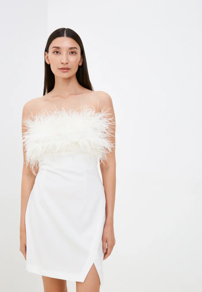 VESTIDO BRANCO COM PENAS IMPERIAL - Image 2