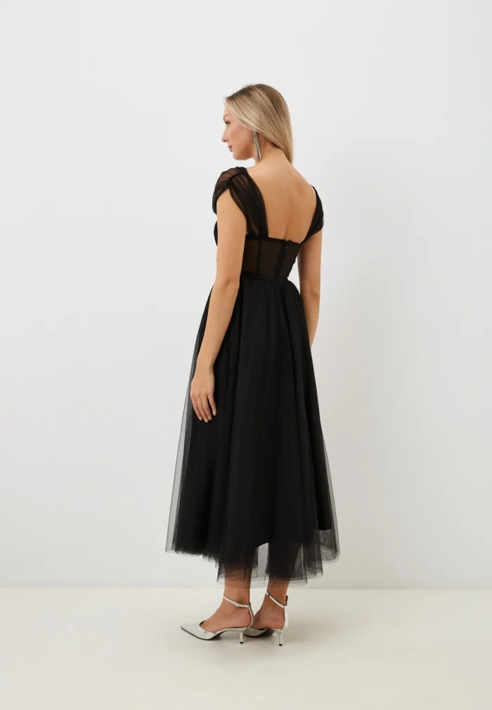 VESTIDO PRETO COMPRIDO EM TULE COM ALÇAS IMPERIAL - Imagen 7