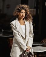 BLAZER BEGE EM TECIDO TEXTURIZADO GOA GOA