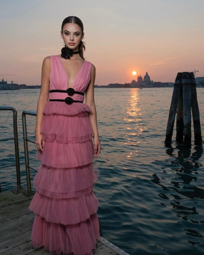 VESTIDO COMPRIDO ROSA EM TULE NO SECRETS - Image 6