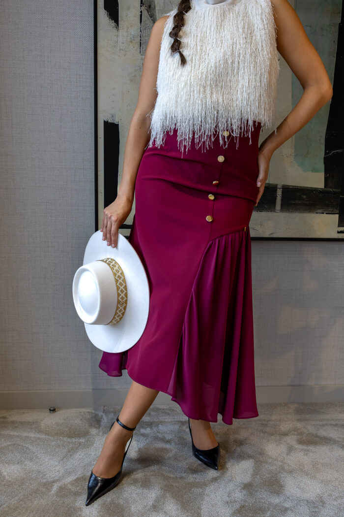 SAIA FOLHO GEORGETE BORDEAUX MISS YOU - Image 2
