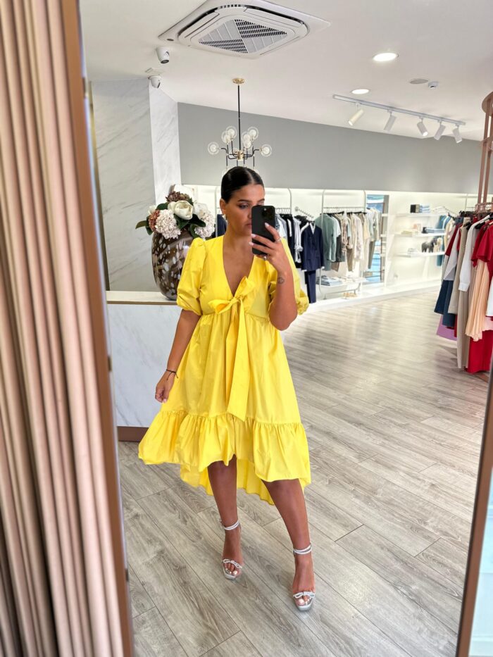 VESTIDO AMARELO ASIMÉTRICO MISS YOU - Imagen 3