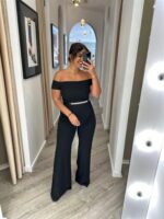 MACACÃO PRETO COM CINTO DE BRILHANTES IMPERIAL