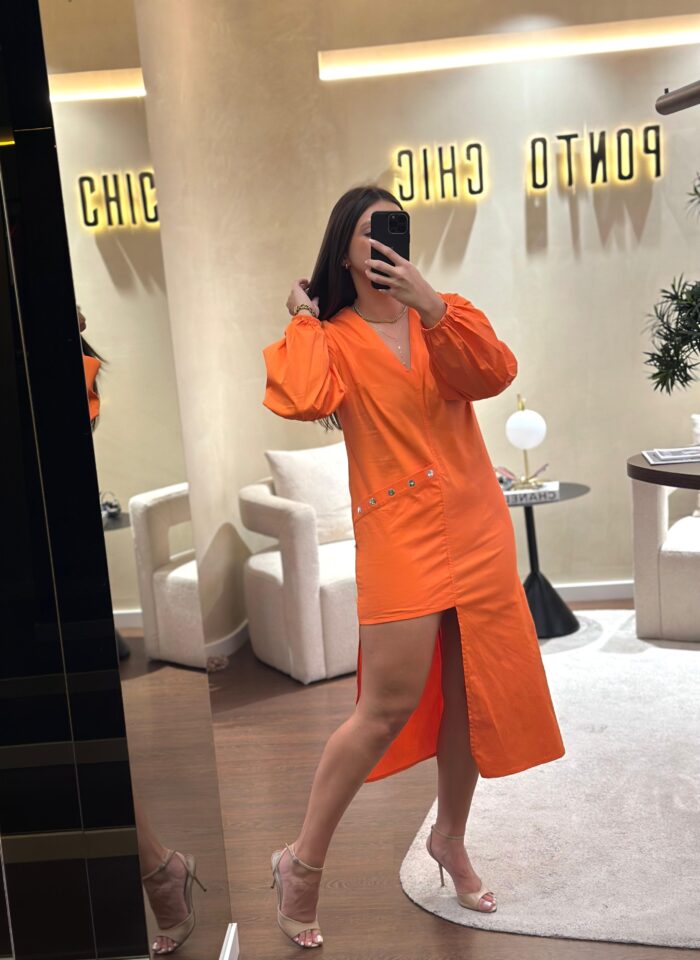 VESTIDO LARANJA ASSIMÉTRICO MISS YOU - Image 1