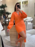VESTIDO LARANJA ASSIMÉTRICO MISS YOU - Image 3