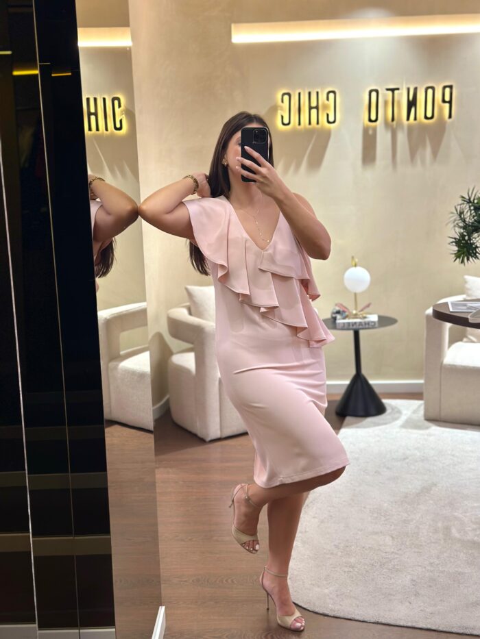 VESTIDO ROSA COM FOLHO MISS YOU - Image 1