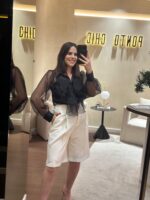 BLUSA PRETA ORGANZA MISS YOU