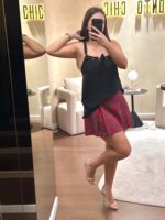 SAIA CURTA XADREZ VERMELHO DIXIE