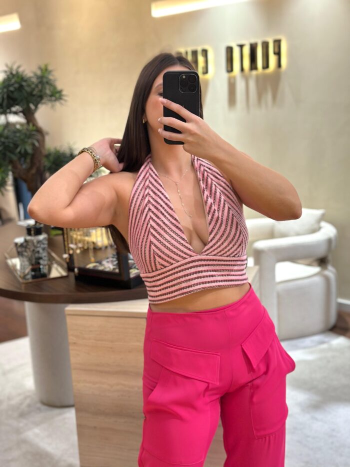 TOP HALTER COM RISCAS E LUREX SAHOCO - Image 1