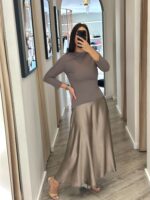 VESTIDO MIDI CINZA IMPERIAL