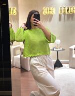 CAMISOLA EM MALHA REDE VERDE MISS YOU - Image 2