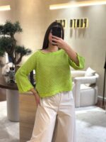 CAMISOLA EM MALHA REDE VERDE MISS YOU