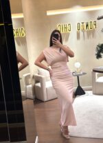 VESTIDO COMPRIDO ROSA DRAPEADO IMPERIAL