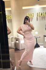VESTIDO COMPRIDO ROSA DRAPEADO IMPERIAL - Image 3