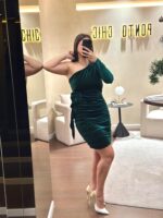 VESTIDO VERDE EM VELUDO FRACOMINA