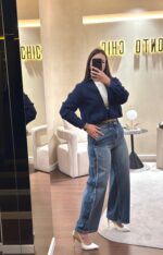 CALÇA DE GANGA RETA COM COSTURA LATERAL ELEH