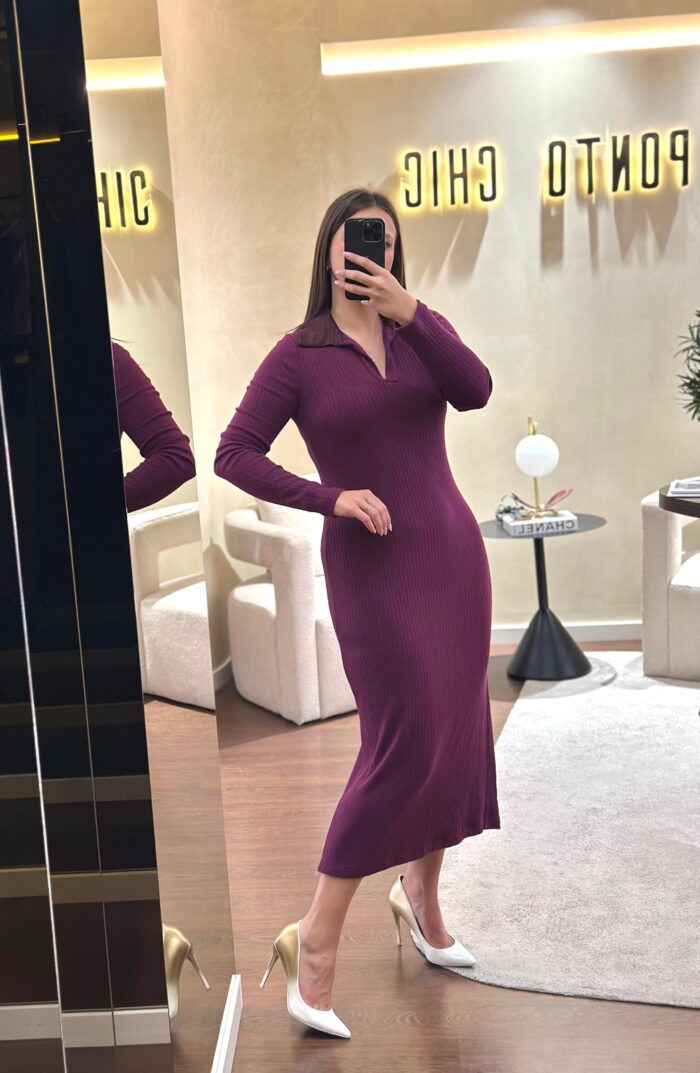 VESTIDO BORDEAUX EM MALHA RINASCIMENTO - Image 2