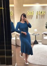 VESTIDO AZUL PETRÓLEO RINASCIMENTO - Image 2