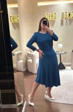 VESTIDO AZUL PETRÓLEO RINASCIMENTO