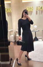 VESTIDO PRETO MANGA COMPRIDA RINASCIMENTO