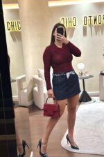 SAIA DE GANGA COM CINTO ESTAMPADO E MISSANGAS PONTO CHIC