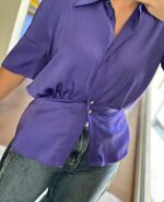 BLUSA ROXA COM DETALHE DRAPEADO IMPERIAL - Image 3