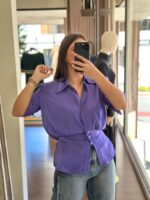 BLUSA ROXA COM DETALHE DRAPEADO IMPERIAL