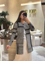 CASACO ESTAMPADO GEOMÉTRICO PRETO E BRANCO RINASCIMENTO