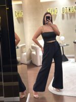 CALÇA PRETA PANTALONA COM PINÇAS ELEH - Image 2