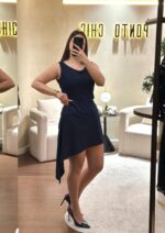 VESTIDO AZUL COM RECORTES RINASCIMENTO - Image 3