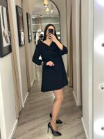 VESTIDO PRETO COM DECOTE DRAPEADO NAS COSTAS RINASCIMENTO - Image 2