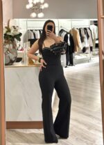 MACACÃO PRETO CAI-CAI COM APLICAÇÃO DE PEDRAS RINASCIMENTO - Image 3