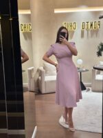 VESTIDO ROSA COM MANGA CURTA RINASCIMENTO - Image 2