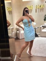 VESTIDO CURTO AZUL LANÇA PERFUME