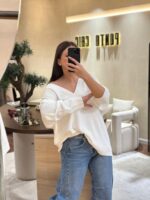 CAMISOLA OVERSIZE BRANCO PONTO CHIC