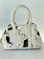 MALA TOTE PEQUENA ANIMAL PRINT ALÇA BRANCA PONTO CHIC