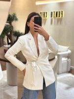 BLAZER LONGO CREME CORTE REGULAR FRACOMINA - Image 2