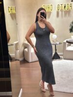 VESTIDO MIDI CINZA LANÇA PERFUME - Image 2