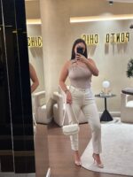TOP ASSIMÉTRICO TAUPE PONTO CHIC