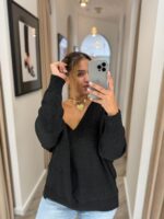 CAMISA OVERSIZE PRETO PONTO CHIC - Imagen 2