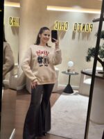 SWEAT BEGE URSOS COM APLICAÇÃO DIXIE