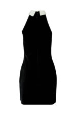 VESTIDO DE VELUDO PRETO COM APLICAÇÃO EM JOÍAS SAHOCO - Imagen 2
