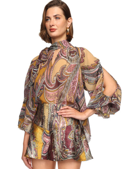 BLUSA FUÍDA ESTAMPADA SAHOCO