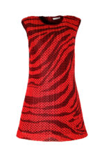 VESTIDO VERMELHO DE MALHA RECORTADA SAHOCO - Imagen 2