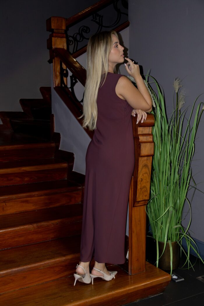 VESTIDO MIDI CHOCOLATE RINASCIMENTO - Image 6