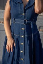 VESTIDO CAMISEIRO SEM MANGAS EM DENIM PONTO CHIC - Image 5