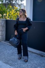 CALÇAS DE GANGA PRETA WIDE LEG PONTO CHIC