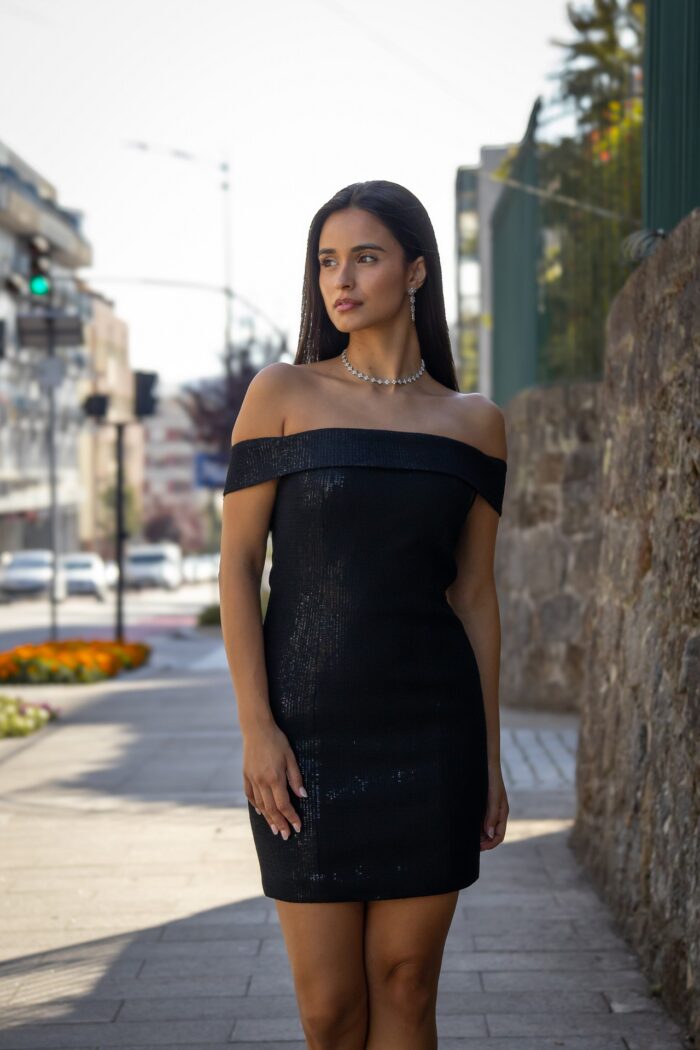 VESTIDO PRETO COM BRILHO CAI-CAI ELEH - Image 3