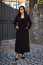 CASACO PRETO LONGO FRACOMINA