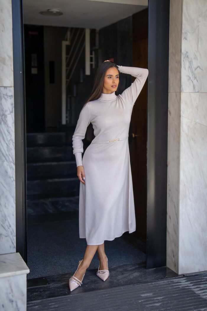 VESTIDO MIDI DE MALHA COM LUREX FRACOMINA - Image 1